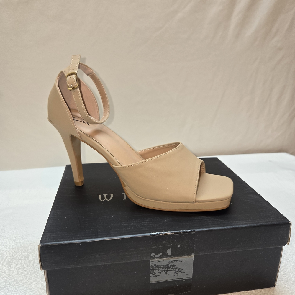 Windsor Beige Ankle Strap Heels